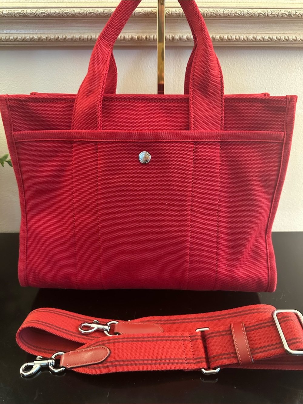 Coach Red Cargo Tote Bag with Strap - Picture 2 of 5